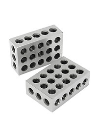 Đôi 1-2-3 Khối Bộ 0.0001  Độ Chính Xác Phù Hợp Với Cối Xay Kiểu Machin 23 Lỗ Thép Không Gỉ