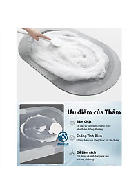 Thảm lau chùi chân siêu thấm hút nước 4 lớp để cửa chống trượt chất liệu dẻo mềm mại