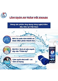 [CHÍNH HÃNG] 2 CHAI 500ML: XWash - Xịt tẩy rửa, khử mùi nội thất ô tô KHÔNG HÓA CHẤT - Tặng khăn lông cừu cao cấp