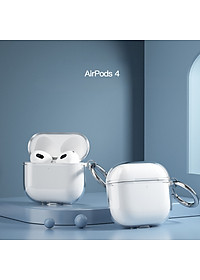 Ốp Case TPU Trong Suốt Dành Cho Airpods 4/ Airpods Pro 3, chống ố vàng, chống sốc kèm móc treo_ Hàng chính hãng