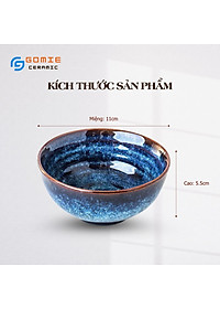 Bát Cơm D11 men xanh hoả biến - Bát Men Xanh Biển cực chất