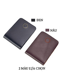 Ví sen 3 da bò Pullup V122, bóp mini nam nhỏ gọn hai màu đen và nâu, đường chỉ may tinh tế, đựng thẻ kẹp tiền tiện lợi,fullbox, thương hiệu Bụi leather chuyên đồ da thật