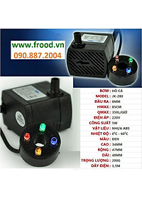 Bơm chìm hồ cá 2w, 5w, 8w có LED, dàn tưới mưa ...