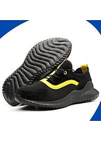Giày bảo hộ lao động JB905 dáng thể thao siêu nhẹ màu vàng đen ,có mũi thép chống va đập, đế lót thép chống đâm xuyên