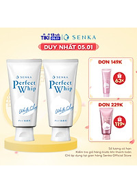 Combo 2 Sữa Rửa Mặt Tạo Bọt Chiết Xuất Đất Sét Trắng Senka Perfect White Clay 120g x 2