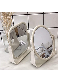 Gương trang điểm để bàn vuông tròn
