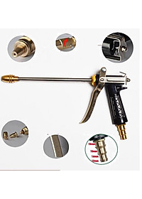 Bộ dây vòi xịt nước rửa xe, tưới cây . tăng áp 3 lần, loại 3m, 5m 206318Dđầu đồng, cút, nối PE, d.vàng