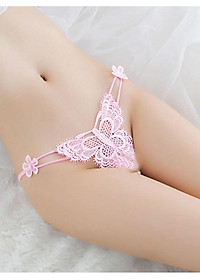 Quần lót lọt khe đáy đính hạt ngọc trai - Hồng nhạt