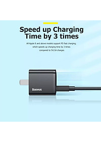 Củ Sạc Nhanh Baseus 20W USB C Hỗ Trợ Sạc Nhanh Type C PD Cho iPhone - Công Nghệ PD 3.0 QC 3.0 - Hàng Chính Hãng