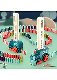Đồ Chơi Đoàn Tàu Thả Domino Có Đèn Cho Bé Xếp Hình Lắp Ráp Giải Trí Giúp Bé Tăng Trí Thông Minh Rèn Luyện Tư Duy PaKaSa - Chính Hãng