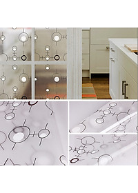 Combo 5m Decal Giấy Dán Kính Vòng Tròn Trắng Đen (5mx0.45m)