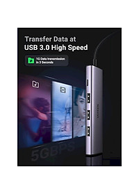 Ugreen UG20805CM473TK 5Gbps vỏ nhôm Bộ chia USB 3.0 1 ra 4 cổng USB hỗ trợ nguồn Type-C - HÀNG CHÍNH HÃNG