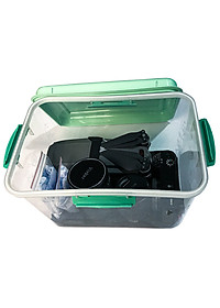 Combo hộp chống ẩm máy ảnh 10 lít (ẩm kế điện tử, 200g hạt hút ẩm xanh, tặng mút xốp) - Hàng chính hãng