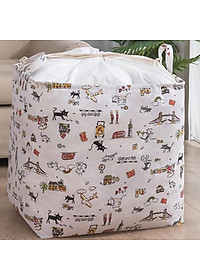 Túi vải đựng chăn màn quần áo cỡ lớn 100L họa tiết giao ngẫu nhiên (TV100L)