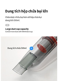 Máy hút bụi cầm tay mini Locknlock ENV136WHT Mini vacuum cleaner - 14V, 500mA, 75W - Dung tích 0.5L- Hàng chính hãng