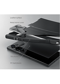 Bao da chống sốc cho Samsung Galaxy S24 Ultra, S24 Plus, S24 trang bị nắp bảo vệ Camera hiệu Nillkin Qin Pro (ngăn đựng thẻ ATM Name Card, chất liệu da cao cấp, thiết kế thời trang cá tính) - Hàng nhập khẩu