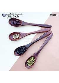 Muỗng Thìa cho bé gỗ Trắc/Cẩm (15cm) decor, xúc gia vị, ăn uống siêu sạch - CTH771 - HAHANCO