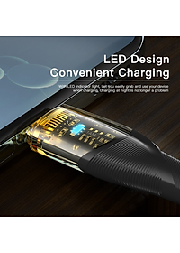 Dây cáp sạc type-C sạc nhanh 100W chuẩn PD 3.0 USB C to Type C hiệu HOTCASE ESSAGER Transparent Data Cable - trang bị đèn LED, Sạc nhanh QC 4.0 và PD 3.0, Chip sạc thông minh, truyền tải dữ liệu cao 480Mbps - Hàng nhập khẩu