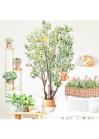 Decal dán tường cho bé Sticker dán tường in chất lượng cao có keo mặt sau mẫu Cây Trang Trí ZH82