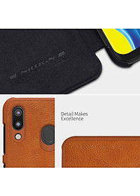 Bao Da Da Bò Cho Samsung Galaxy M20 hiệu Nillkin Qin Có Ngăn Đựng Thẻ - Hàng Chính Hãng