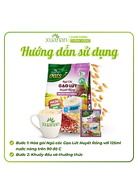 Ngũ Cốc Gạo Lứt Huyết Rồng Xuân An [ít đường] Túi 400G {25g*16 gói}(Tặng Kèm 1 Túi Yến Mạch 150G)