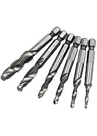 Bộ 6 Mũi Khoan Taro HSS 4341 Tạo Ren Cao Cấp, giúp tiết kiệm thời gian thi công, tiết kiệm chi phí siêu tiện lợi. M3, M4, M5, M6, M8, M10 