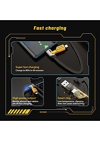 Cáp Sạc 4 Trong 1 đa năng dài 1 mét - công suất 65W, dùng cho nhiều dòng điện thoại 