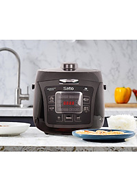 Nồi cơm điện cao tần Sato ST-18CT015 màu đen xám 1.8L , nồi cơm áp suất cao đa năng nấu các loại gạo, nấu cháo, súp, hâm nóng, làm bánh, nồi cơm chống dính cao cấp, công nghệ cao tần Nhật Bản - Miễn phí vận chuyển toàn quốc - Hàng chính hãng