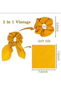 Dây buộc tóc vải lụa Scrunchies Vintage sang chảnh chất lụa mềm HD52