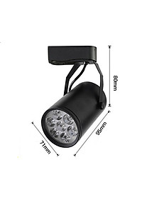 Combo 3 đèn rọi ray 7W + 1 ray 1 mét vỏ đen KX500 loại chuẩn