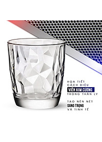 Bộ 6 ly thủy tinh Bormioli Rocco Diamond 300ml – Ly uống nước cao cấp | Màu trắng – xanh biển – tím