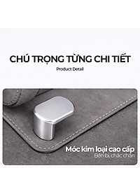 Móc Treo Đa Năng Có Hộc Đựng Ly Trên Ô Tô CIND BO-L021 Bằng Kim Loại Bọc Da Lộn Màu Xám Sang Trọng Cho Nội Thất Xe - Nhập Khẩu Chính Hãng