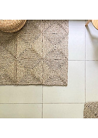 Thảm trải sàn ONGTRE /decor ô vuông 30x30cm bằng cói hình chữ nhật