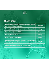 [Hộp 15v] Viên Uống Bổ Mắt WIT Ecogreen Giảm Mỏi Mắt, Tăng Cường Thị Lực Mắt Cho Bé & Người Lớn