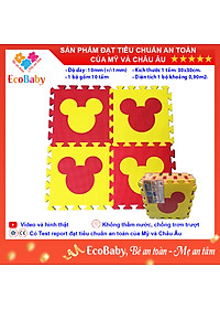 Bộ 10 tấm Thảm xốp cho bé ECOBABY, thảm xốp đạt tiêu chuẩn Mỹ và Châu Âu, độ dày khoảng 1cm, kích thước 1 tấm 30x30cm - Mickey