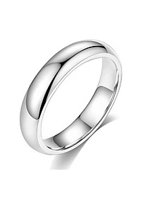 Nhẫn Nữ Bạc Nguyên Chất S99 Trơn Tròn Đơn Giản Nhẹ Nhàng BẠC HIỂU MINH NU401F