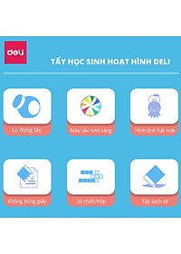 Gôm tẩy học sinh Deli đủ màu - 20 chiếc -  7533