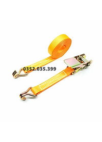 Dây cảo chằng hàng tăng đơ bản 25mm, Có Móc J, dài 1m-8m, tải trọng 1 tấn, chất liệu Polyeter cường lực