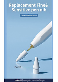 Bút cảm ứng Wiwu Pencil L Dành cho Ipad làm bằng hợp kim nhôm, thiết kế từ tính bảo vệ bút khỏi bị lăn và rơi - Hàng chính hãng