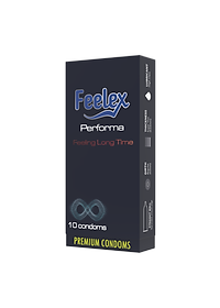 Bao cao su Feelex Performa Premium siêu mỏng, kéo dài thời gian quan hệ, hộp 10bcs