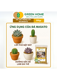 Đá Khoáng Masato GreenHome, Bao 500gr, Loại Cao Cấp, Sạch Bụi, Không Vụn, Rải Mặt, Kích Rễ, Giúp Sen Đá Lên Màu Nhanh