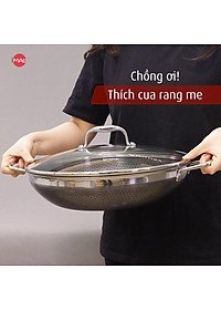 Chảo chống dính bếp từ iMat Hybrid kết hợp giữa lớp phủ điêu khắc chống dính Daikin và inox 430 chống xước