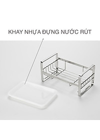 Kệ để đồ rửa bát có khay nhựa dán tường inox 304 Hobby Home Decor KRC1