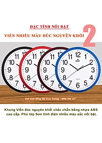 Đồng Hồ Treo Tường EASTAR Cao Cấp Tròn – Số Dập Nổi Máy KIM TRÔI – Bảo Hành 2 Năm – Tặng Pin Maxell