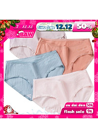 Bộ 5 Quần Lót Cotton Không Đường May thương hiệu BAW Kháng Khuẩn Thoáng Mát Màu Sắc Tùy Chọn Cho Nữ QLN15