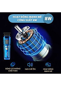 Tông đơ chấn viền Kemei KM-2795 lưỡi cắt mạ carbon DLC cao cấp công suất mạnh mẽ 8W sạc nhanh USB pin lâu - Chính hãng