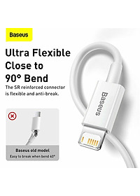 Cáp sạc cho iPhone/ iPad Baseus Superior Series Fast Charging Data Cable USB to iP (2.4A, 480Mbps, Fast charge, ABS/ TPE Cable)- Hàng chính hãng