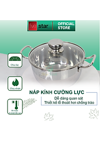 Bộ Nồi và chảo 3 Đáy Inox 430 Fivestar Standard bếp từ nắp kính