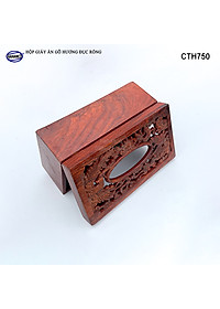 Hộp Giấy Ăn Bằng Gỗ Hương (Cỡ lớn - đủ mẫu) Đục Khắc Hoa Văn Tinh Xảo/Độc Đáo