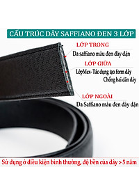 Thắt lưng nam, dây nịt nam da bò Saffiano 3 lớp Bụi Leather L106 - Khóa tự động, nhiều mặt khóa tùy chọn - Bảo hành 12 tháng